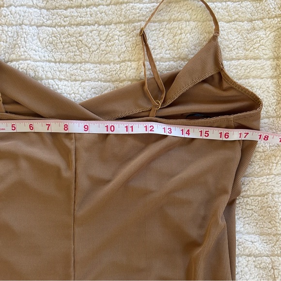 H&M Elegant Mocha Brown Draped Dress Medium Spaghetti Straps Party resort wear - Picture 4 of 7